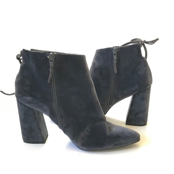 Stuart Weitzman Velvet Grandy Pane Boots Booties Womens 8 Gray Heels Pointed Toe - Picture 8 of 12